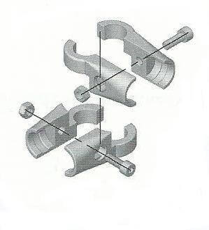 Соединитель перпендикулярный для 3-х труб, поворотный