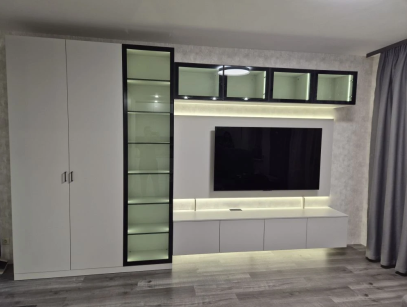 Гостинная и открытая прихожая с местом для животных